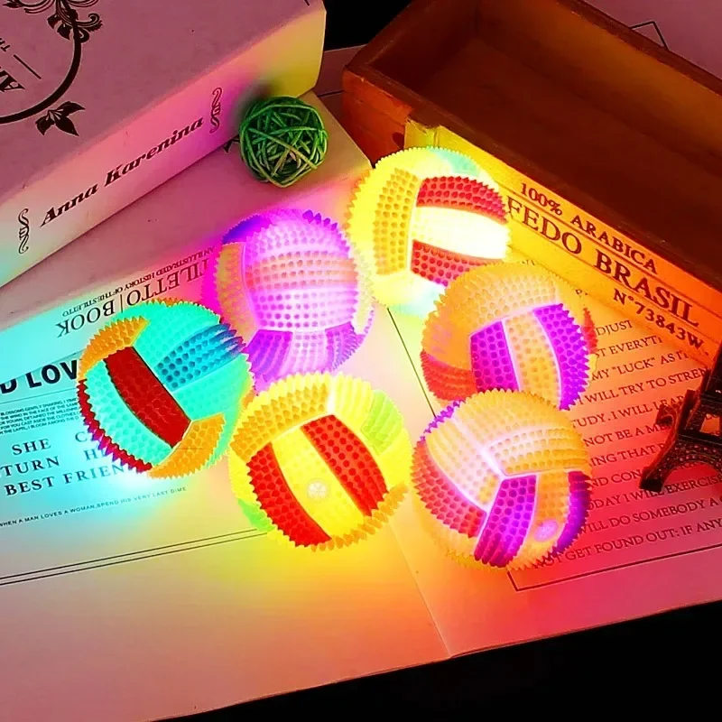 Glowing Ball Dog Toy Led Puppy Bouncy Chew Dog Ball Molar Toy Pet Color Light Ball Interactive Toys 1005009710288898