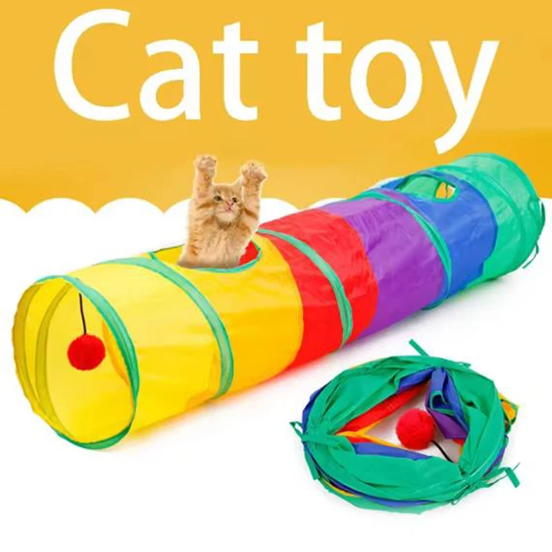 Hot Cat Tunnel Pet Tube Collapsible Play Toy Indoor Outdoor Kitty Puppy Toys for Puzzle Exercising 1005009715848673