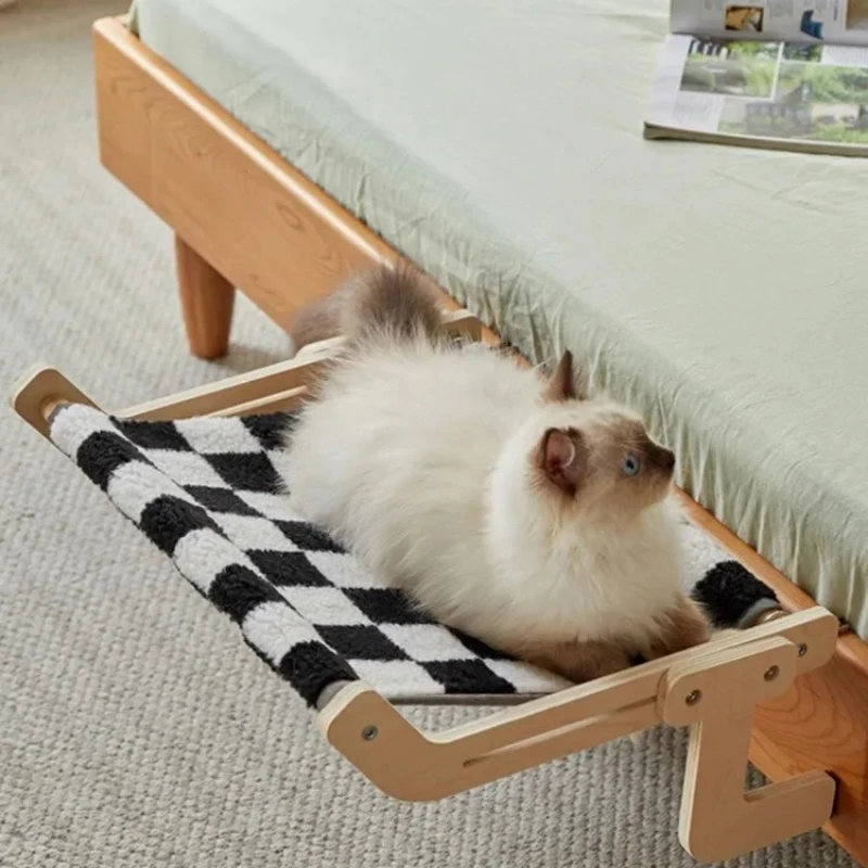 Window Mounted Cat Hammock Solid Wood Hanging Bed Sunbathing Nest for Cats Winter Pet Supplies 1005009719173693