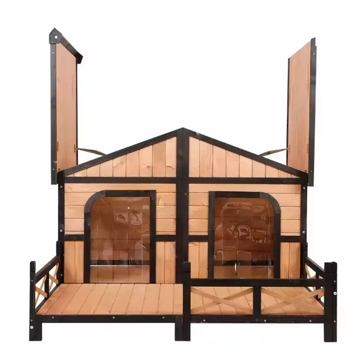 Outdoor Cute Animal Pet Dogs Kennel Crate Houses Large Wooden Dog Cage House 1005009721306789