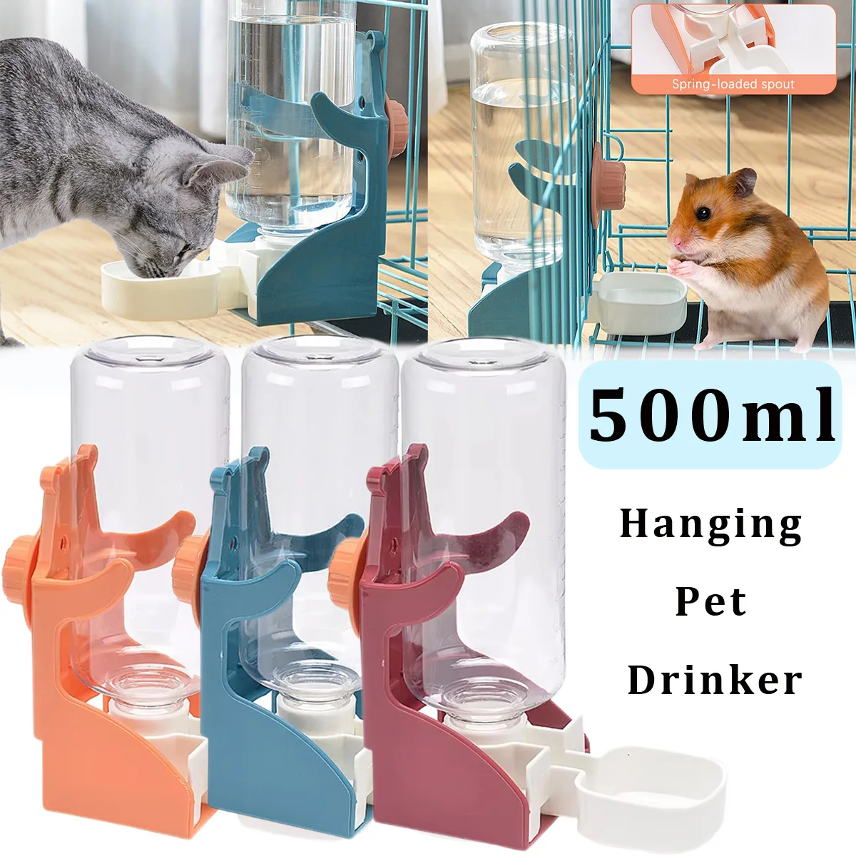 Hanging Pet Drinker Automatic Water Dispenser For Small Animal Pet Adjustment Pet Water Bottle For 1005009722638503