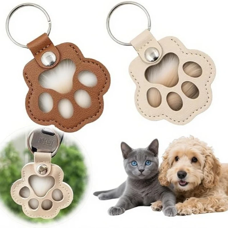 Dog Hair Collector Keychain Leather Pet Memorial Keepsake for Dogs and Cats 1005009726305410