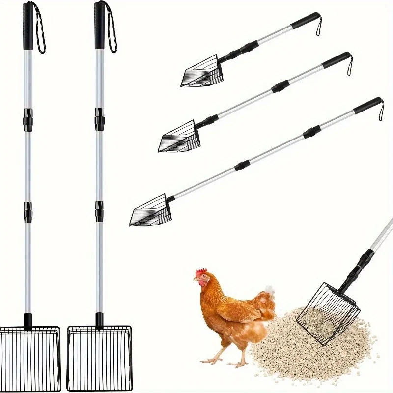 Chicken Coop Rake Retractable Cat Litter Scoop Chicken Coop Cleaning Tools Poop Shovel Garden 1005009731900719
