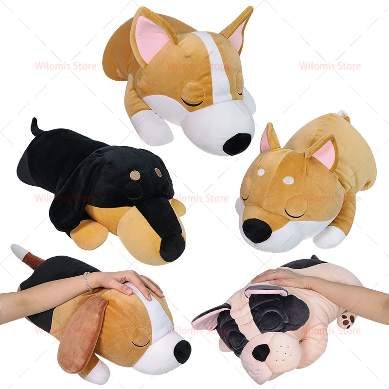 Soft Realistic Dog Plush Toy Funny Simulation Stuffed Sleeping Dachshund Corgi Shiba Inu Dolls 1005009734721204