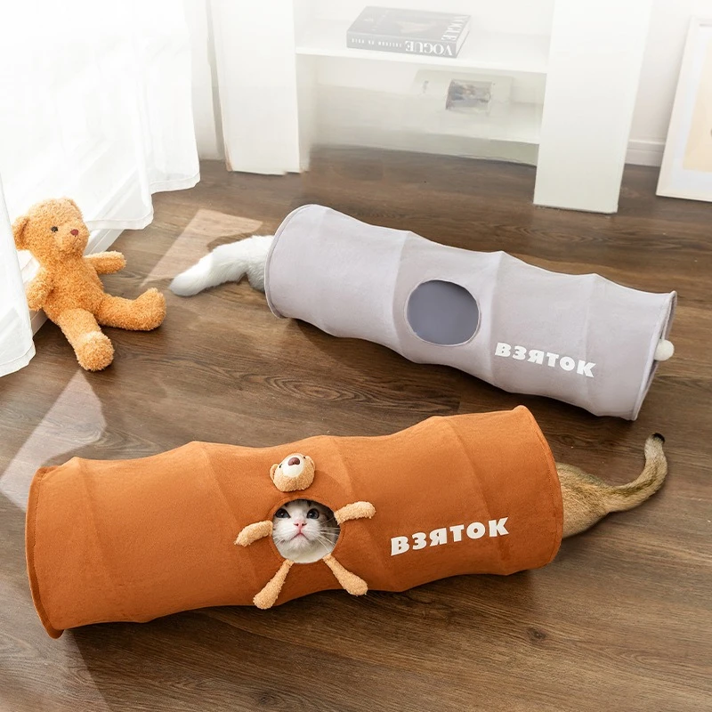 Cat play tunnel interactive toy hide seek tunnel Relieve boredom portable&collapsible easy to store 1005009734911519
