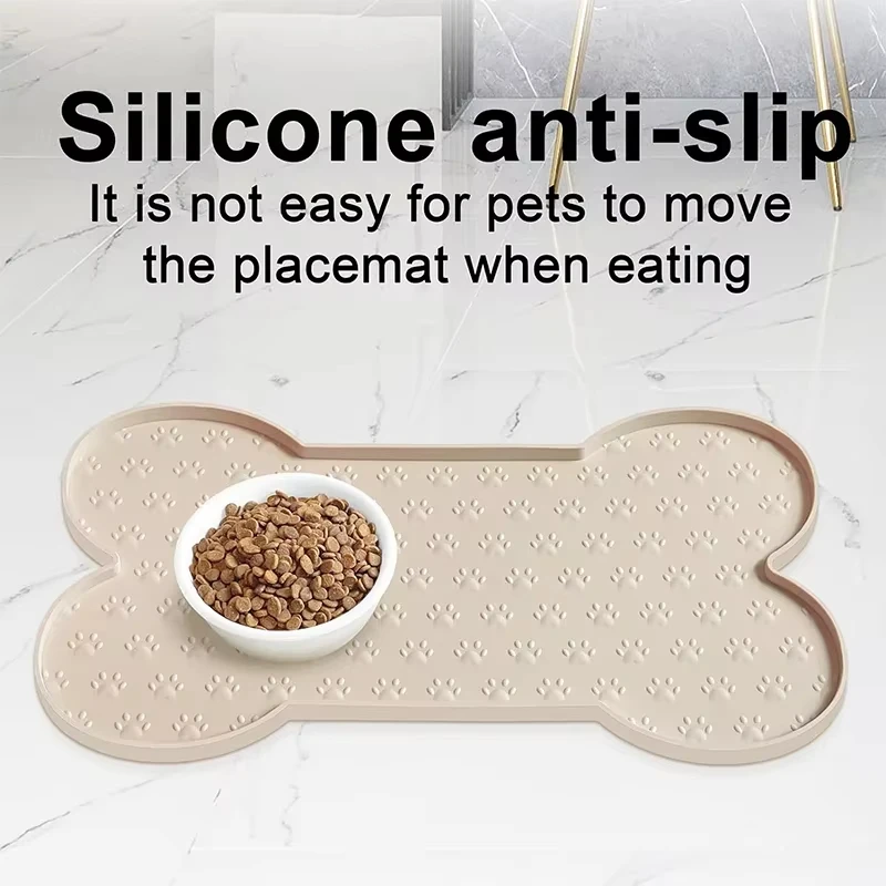Dog Food Mat Anti-Slip Silicone Thicker Pet Placemat Waterproof Feeder Pad with Raised Edge Puppy 1005009735540832