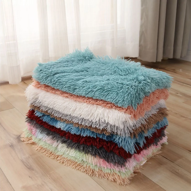 Soft Pet Blanket Mat Warm Dog Cat Sleeping Bed Mats Kennel Washable Long Plush Dogs Blankets Cover 1005009742231434