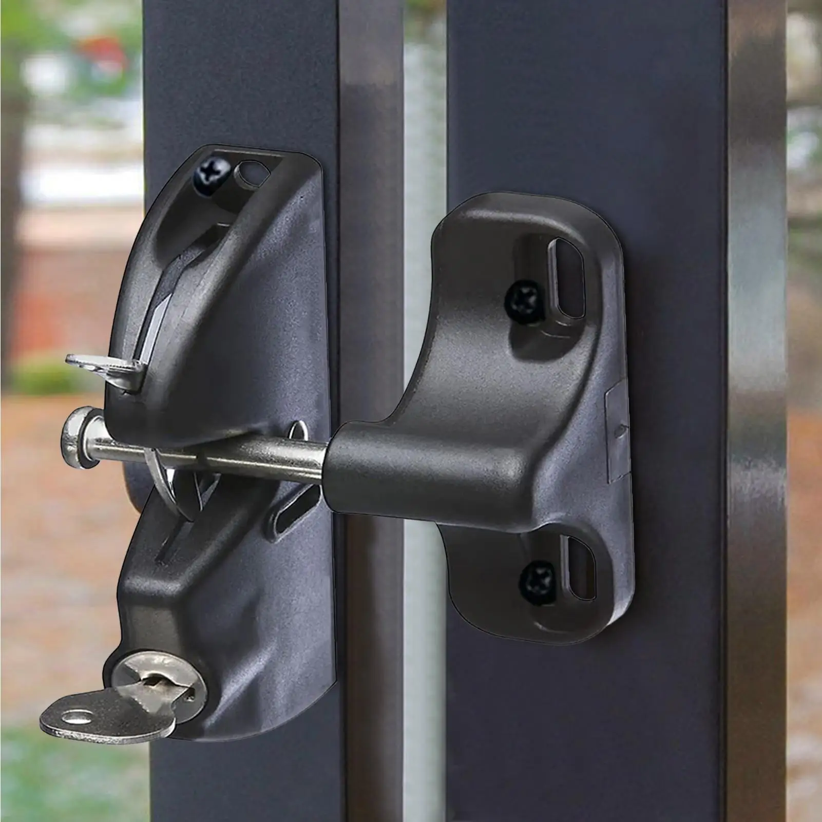 Gate Latch Automatic Locking Gate Lock Secure Latch with 2 Keys for Wooden Metal Door Barn Farm 1005009742315588
