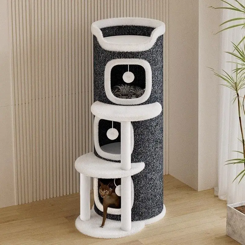 Cat House with Cozy Large Condos Spacious Cat Bed with Luxury Flower Perch Pompom Ball Cat 1005009743993739