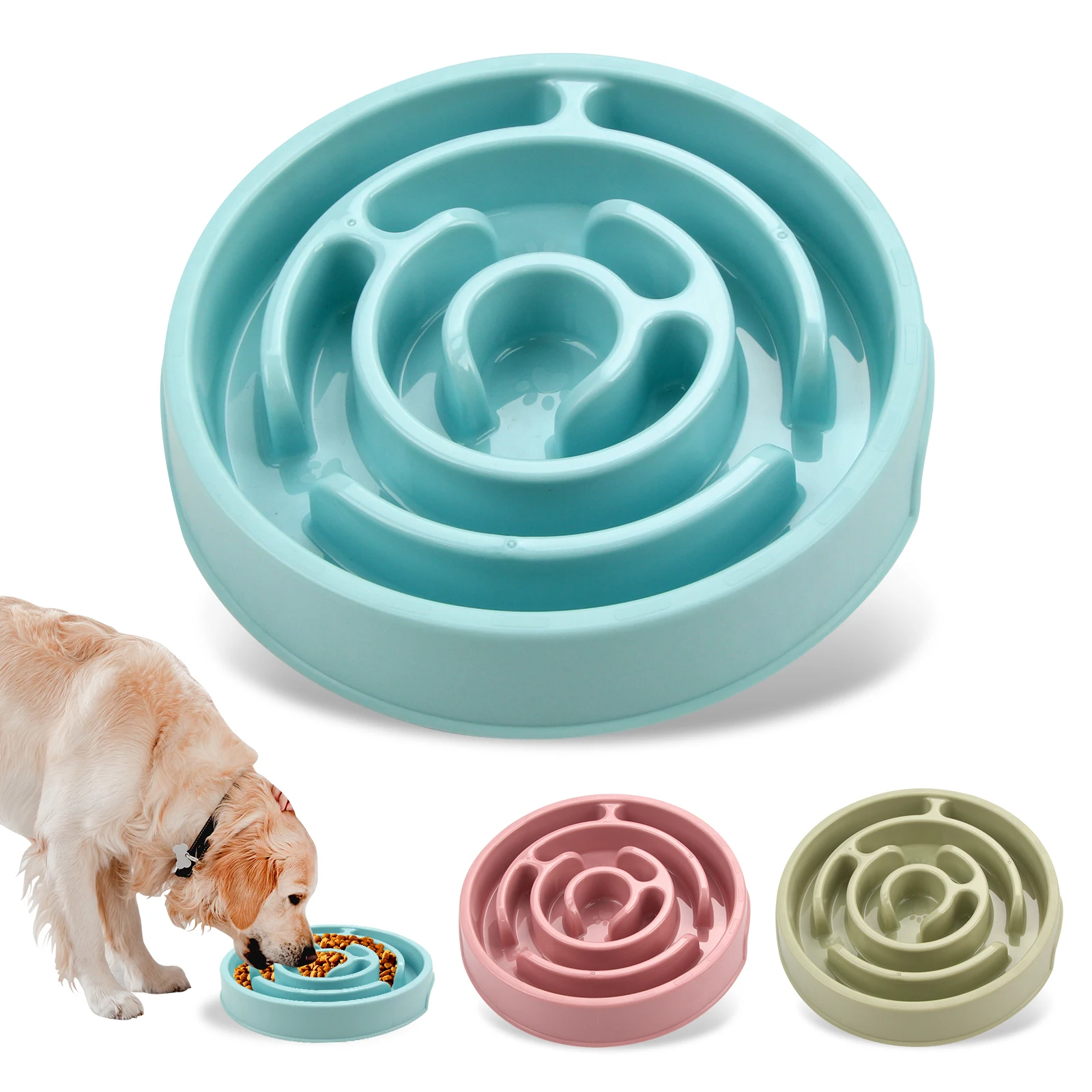 Pet Dog Slow Feeder Bowl Eco Dog Bowl Fun Non Slip Anti-Gulping Slower Food Feeding Dishes for 1005009747921754