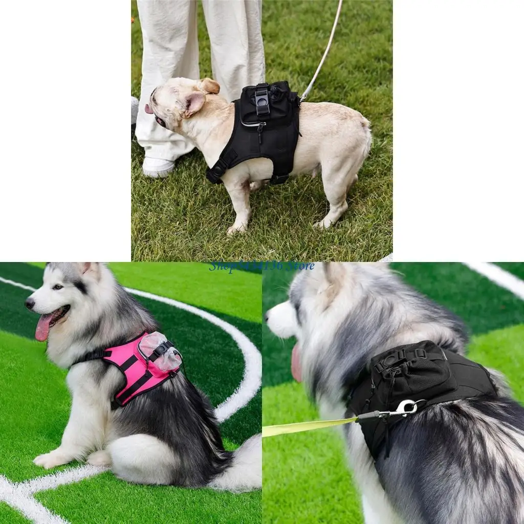 H7ED Dog Vest Adjustable Training Harness for Training Walking Backpack Belt for Large Small Dogs 1005009753606953