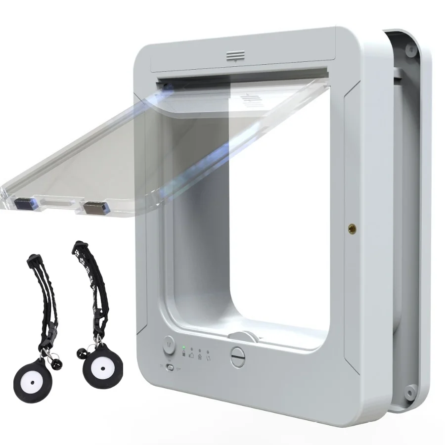 Electronic Induction Dog Cat Door Automatic Smart Pet Safe Door Cat Flap with Microchip Sensor 1005009754601053
