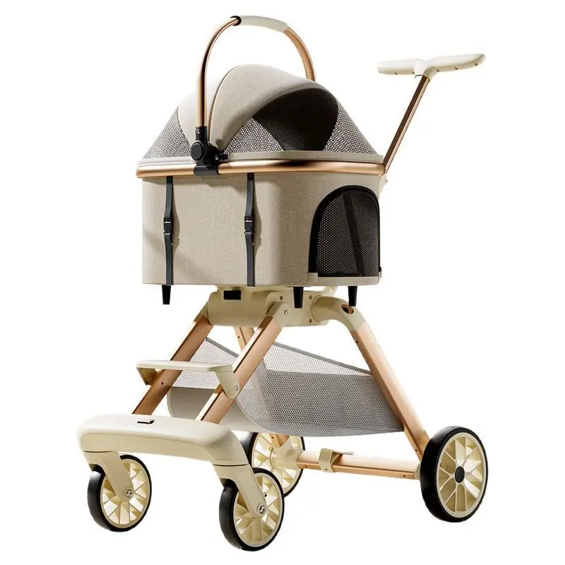 Luxury Pet Stroller 3 in 1 with 4 Wheels for Medium Small Size Dogs and Cats Detachable Carrier for 1005009755845281