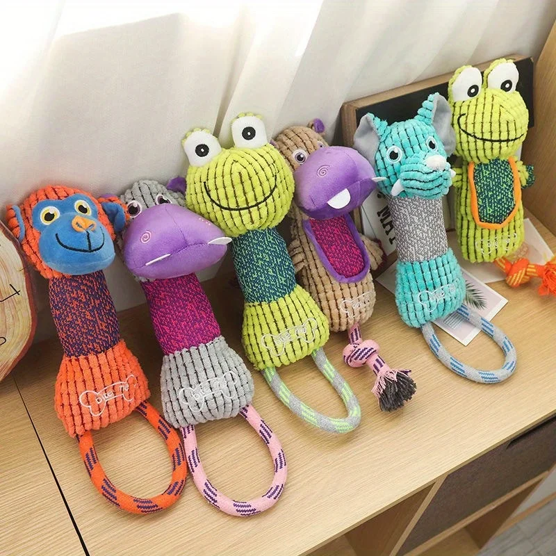 Dog Toy Animals Shape Bite Resistant Squeaky Toys Corduroy Dog Toys for Small Large Dogs Puppy Pets 1005009757768735