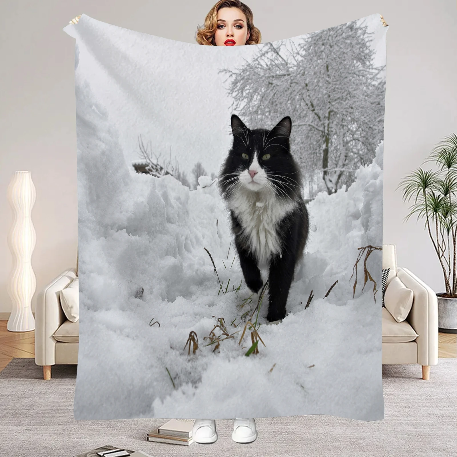 1PC Cute Cat Blankets Flannel Fleece Blanket Lightweight Cozy Throw Blanket for Couch Sofa Camping 1005009761518221