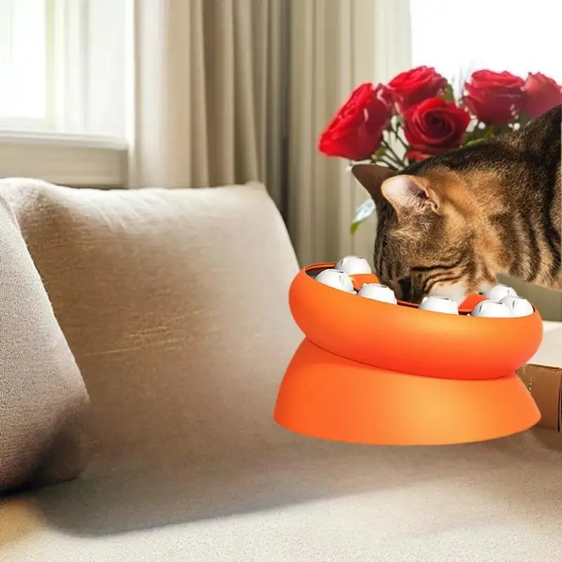 Cat Puzzle Toy Slow Feeder Bowl Fun Interactive Slows Down Pets Eating Protect Kitty Neck 1005009762057823