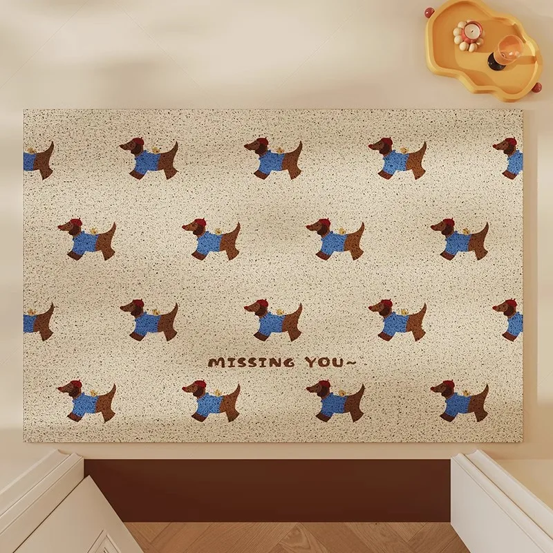 Cute Cartoon Sausage Dog Entrance Door Mat Indoor Non-Slip Dust-Proof Silk Loop Easy Clean 1005009764624387