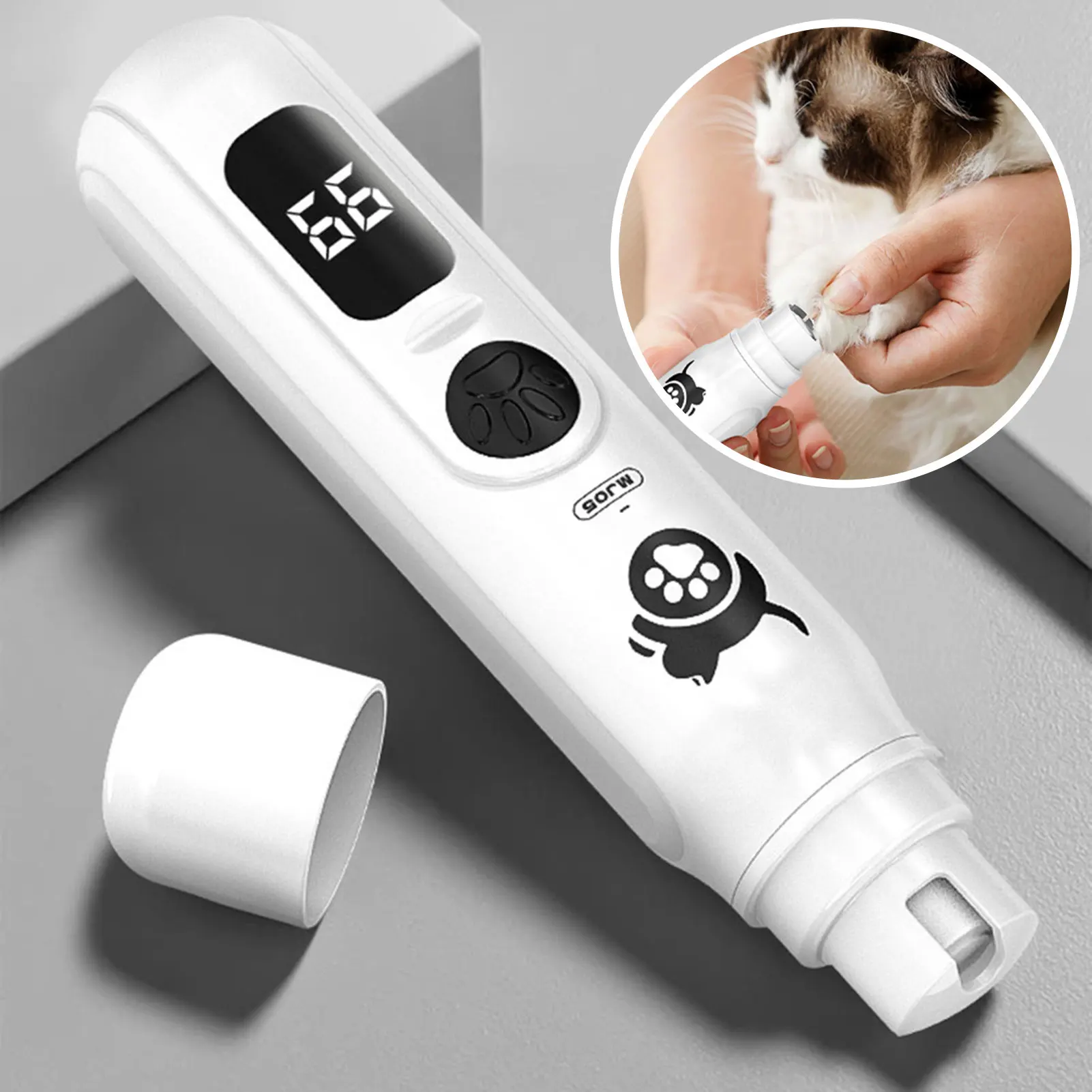 Pet Nail Grinder Electric Nail Trimmer Nail Clippers 3 Speed Rechargeable Cat for Dogs Cat 1005009767801124
