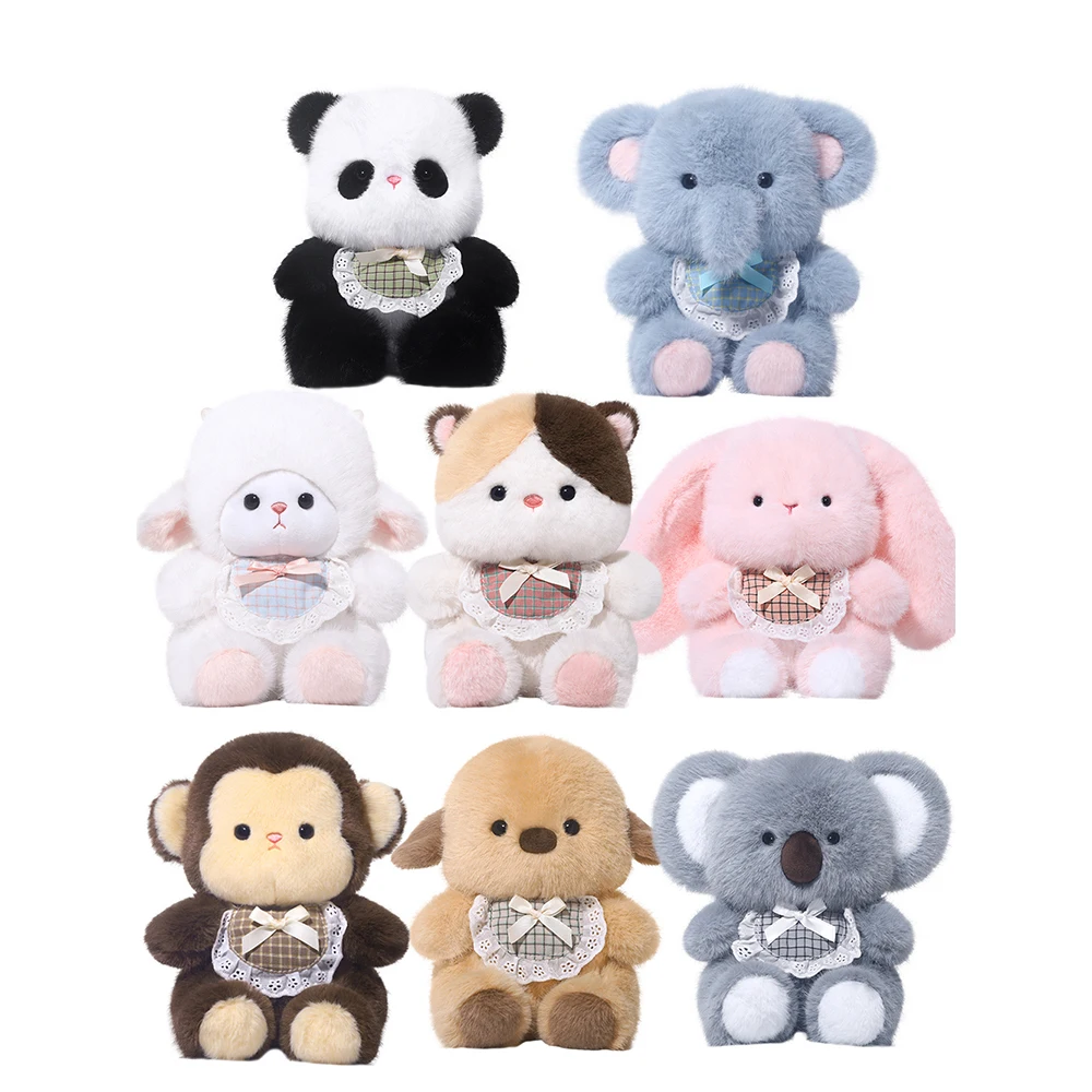 Cute Baby Animal Koala Dog Plush Toys with Bib Plushies Cat Monkey Soft Toys Stuffed Elephant (20cm) 1005009774464819