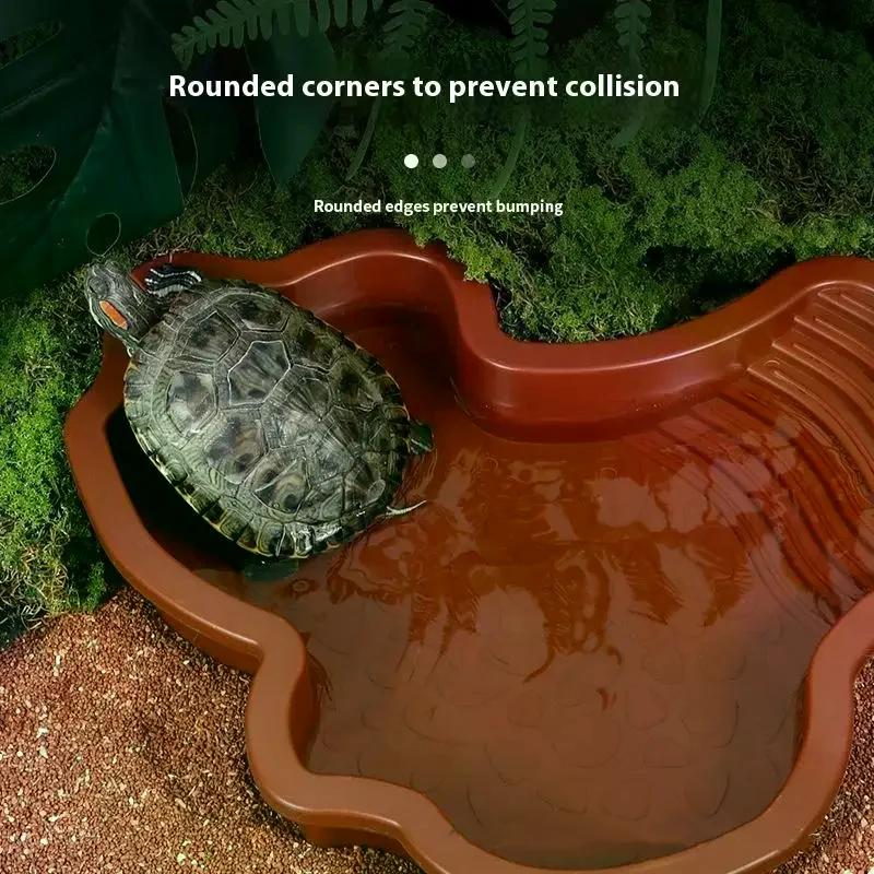 Reptiles Water Dish with Anti-Slip Imitation Rock Ladders Food Water Bowl for Turtle Lizards Gecko 1005009774829190