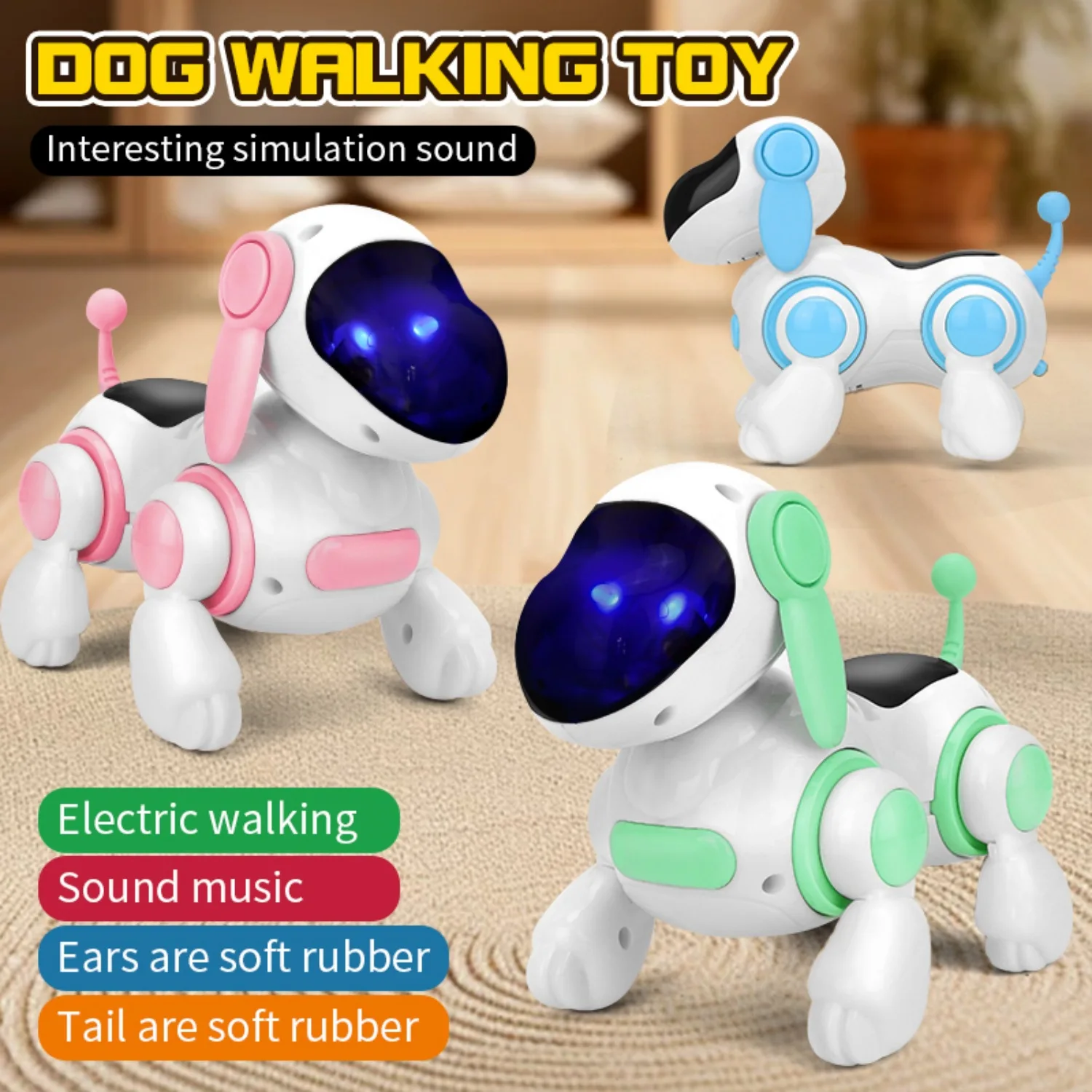 Electronic intelligent interactive robot dog, crawling dog toy with lights and music simulation 1005009777118668