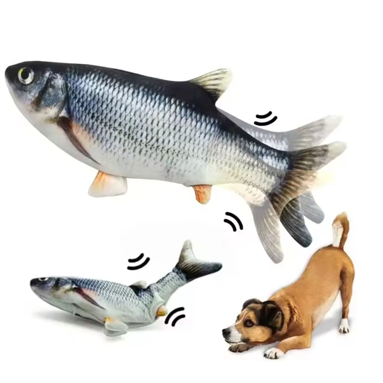 Cat Dog Toy Fish USB Charging Electric Floppy Simulation Fish Interactive Training Teeth Grinding 1005009778262442