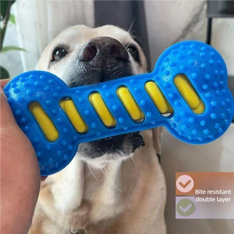 Pet Dog Chew Toy Teeth Cleaning Molar Stick Rubber Bone Toy Puppy Interactive Stick Dog Chewing 1005009781368929
