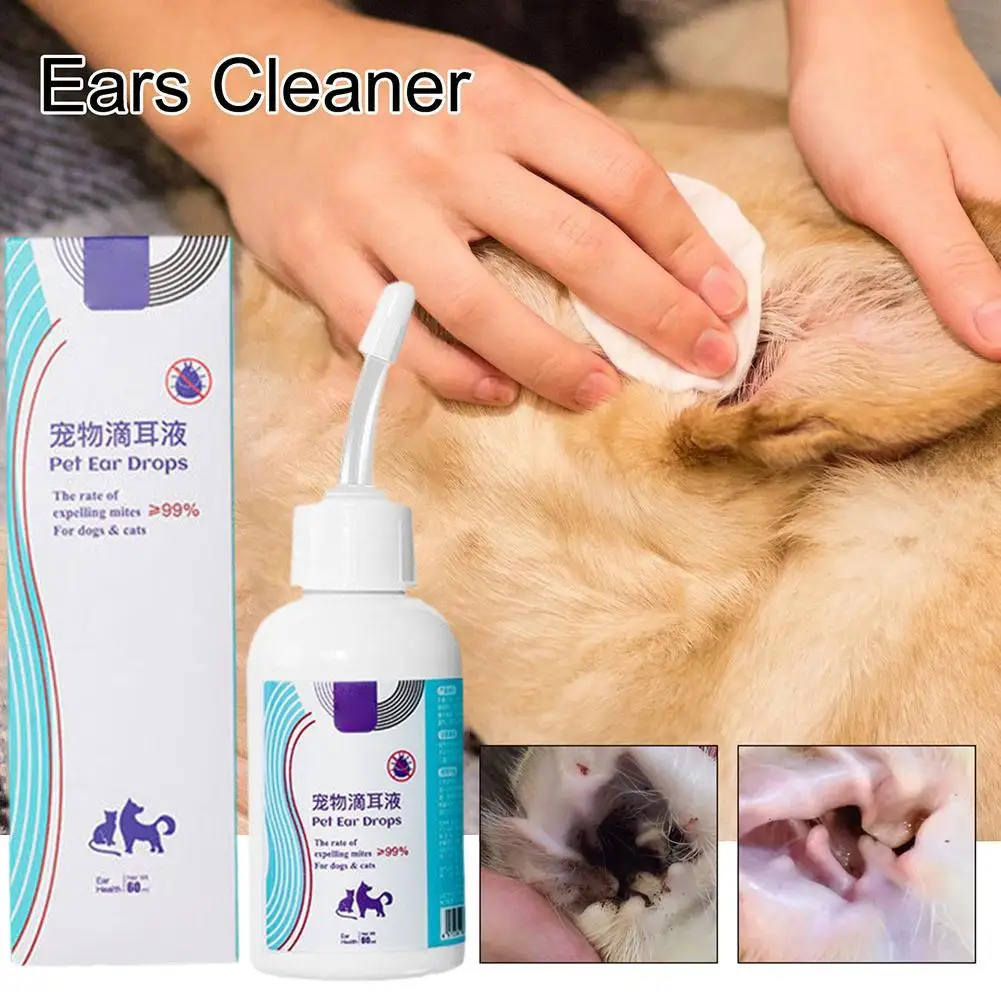 Pet Ear Cleaner Removes Ear Mites Fungus Cat Dog Dedicated Itching Relieve Drops Cleansing Ear 1005009782516392