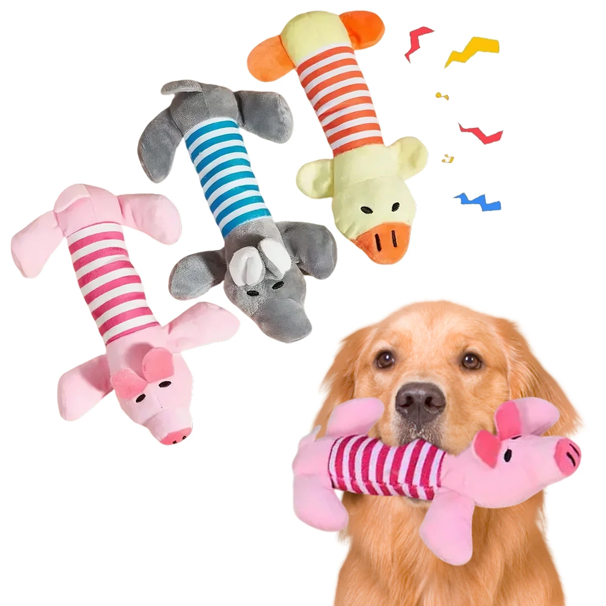 3/1Pack Animal Squeaky Toys for Dogs Elephant/Duck/Pig 1005009782905592