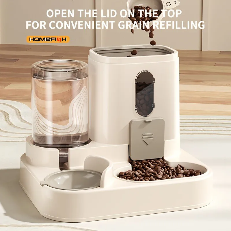 2in 1 Cat Food Dispenser Water and Food Integrated Fully Automatic Cat Food Feeding and Water 1005009784758689