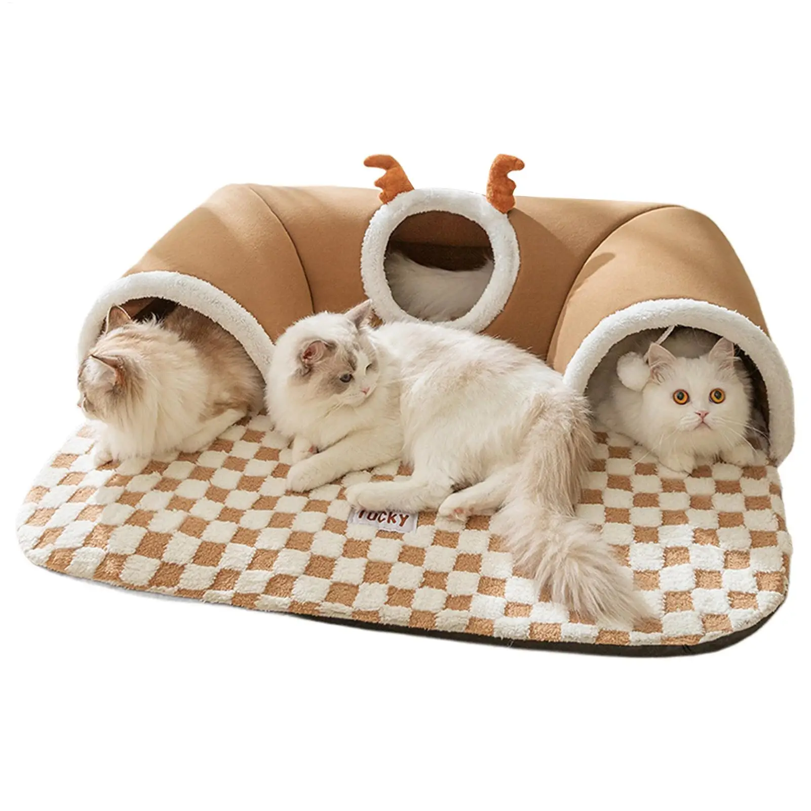 Cat Bed Tunnel Cat Play Tunnel Warm Shelter Tent House Indoor Warm Plush Cat Bed Cat Tunnel Play 1005009785376851