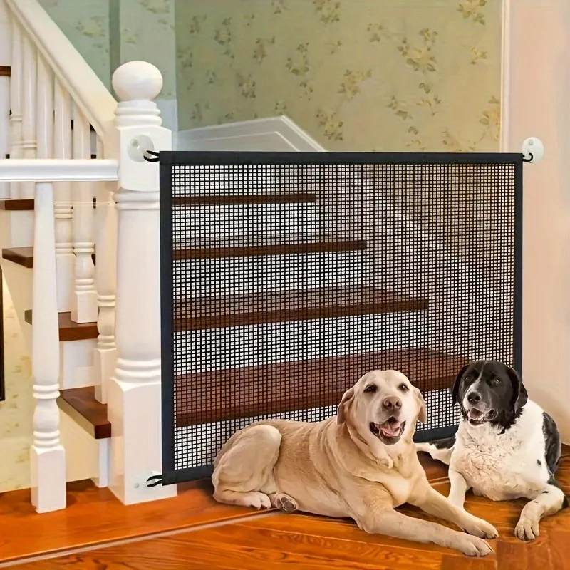 Pet Dog Barrier Fences with 4pcs Hook Pet Isolated Network Stairs Gate New Folding Breathable Mesh 1005009785900334