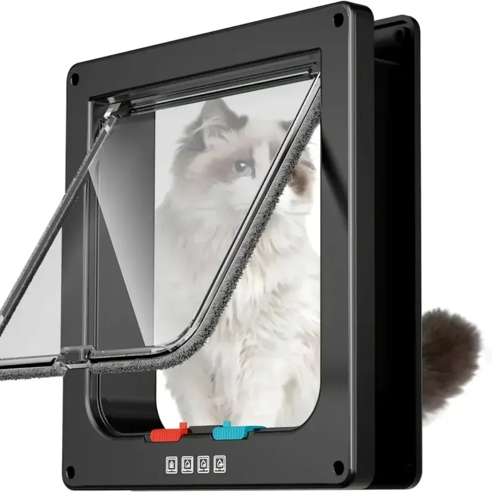 Cat Dog Door Flap Extra with 4 Way Locking Security Flap Door Weatherproof Pet Door Kit for Dog Cat 1005009788554986