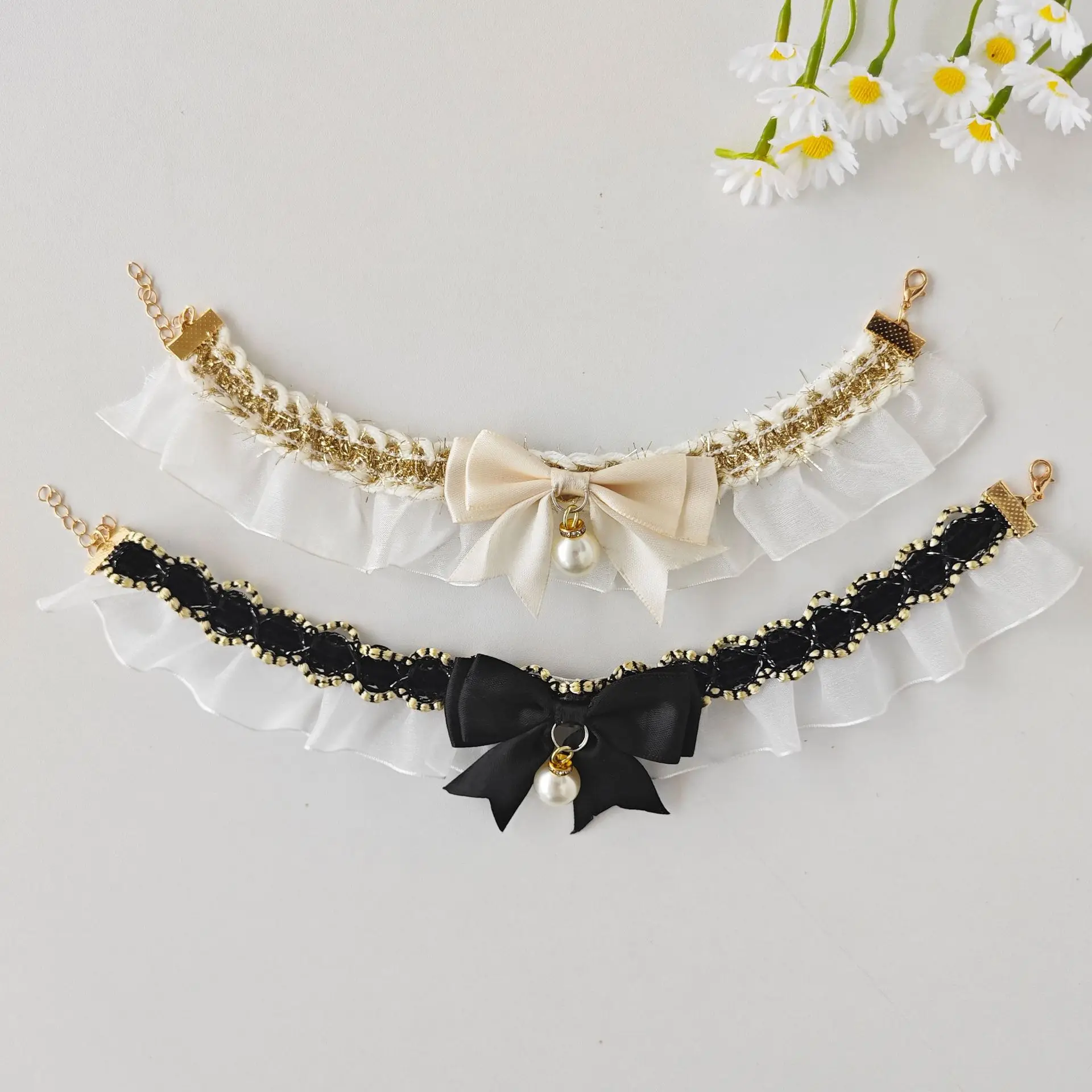 Cat Collar Dog Drool Towel Decoration Pet Bib Necklace Lace Bow Tie Scarf Neck Loop Puppy 1005009788717391