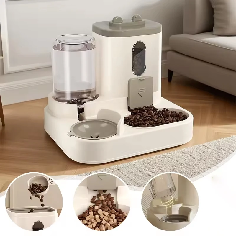 Pet Large-Capacity Feeder Integrated Automatic Water Dispenser Cat Food Bowl Dog Feeding Bowl Cat 1005009801267488