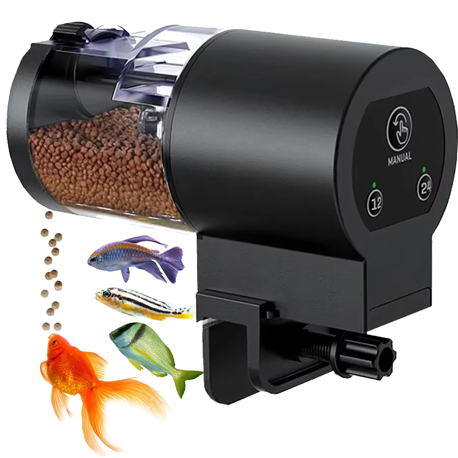 Automatic Fish Feeder for Aquarium Smart Timer & Battery Powered 100ml/3.38oz Food Dispenser for 1005009810878595