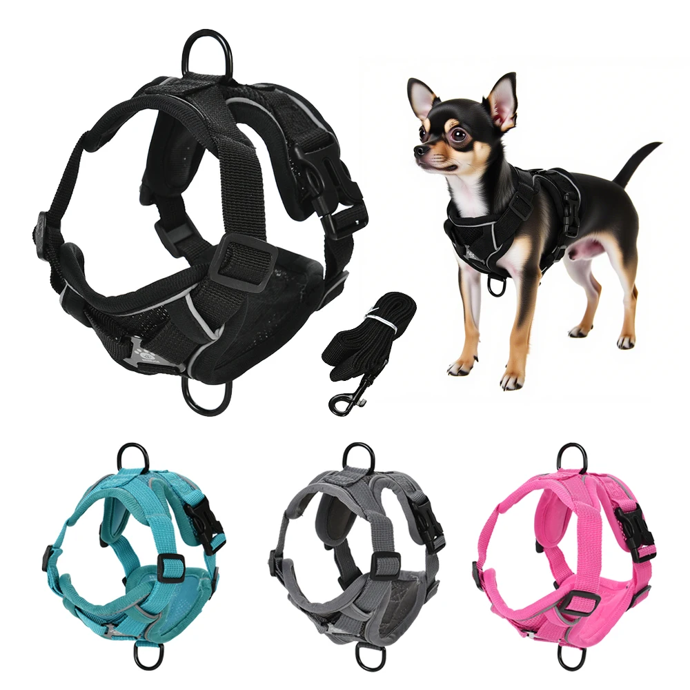 Pet Puppy Harness Leash Set For Small Medium Dogs Cat Vest Outdoor Reflective Breathable Dog Chest 1005009812771255