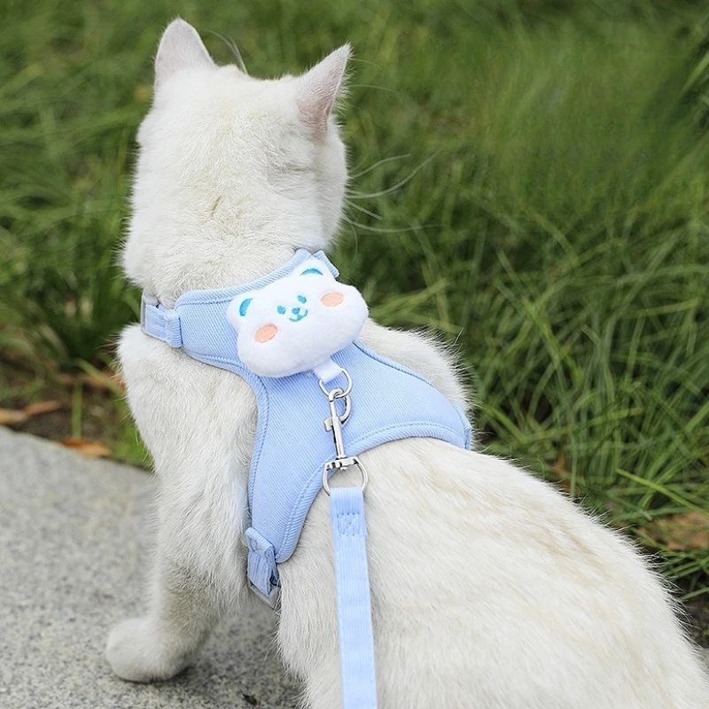 Adjustable Cat Harness Leash for Outdoor Travel Walking Soft and Breathable Pet Harnesses for Cat 1005009816853338