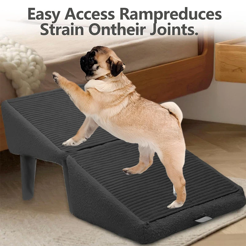 2-in-1 Convertible Wooden Home Step Stool Dog Ramp Stairs, Dog Ramp Ottoman 1005009819260255