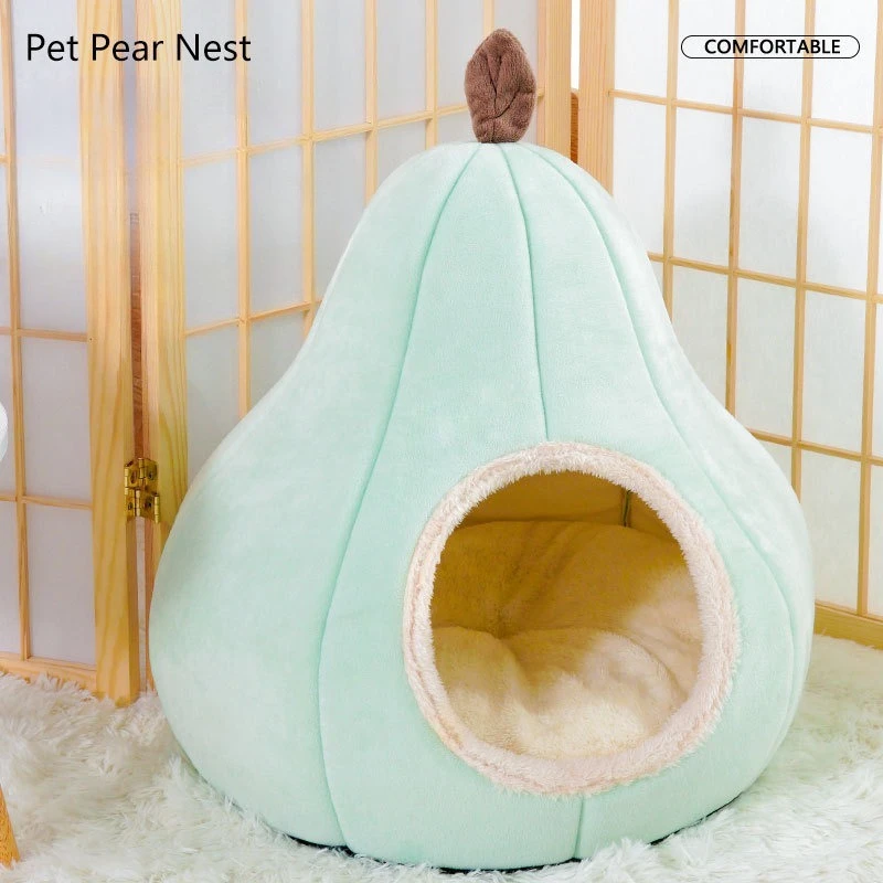 Pear Shaped Cat Bed Warm Pet House Cozy Dog Bed Semi Enclosed All Season Pet Sleeping Nest Winter 1005009819857787