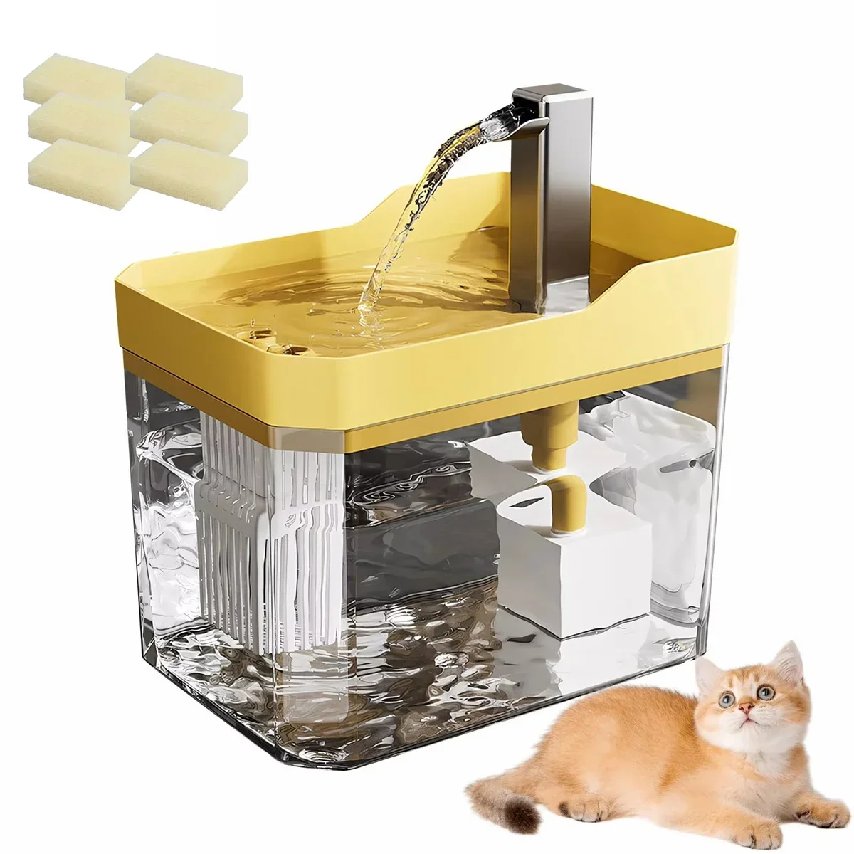 Automatic Cat Water Fountain 1.5L USB Powered Pet Drinker with Filter Pump Silent Circulating Water 1005009820066144