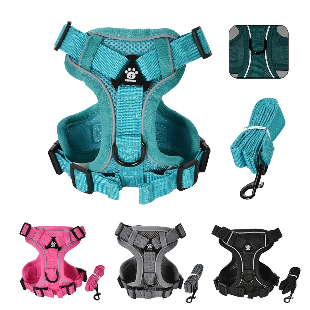 Tactical Dog Harness Leash Set for Small Medium Dogs Cats Outdoor Breathable Reflective Puppy Chest 1005009821628606