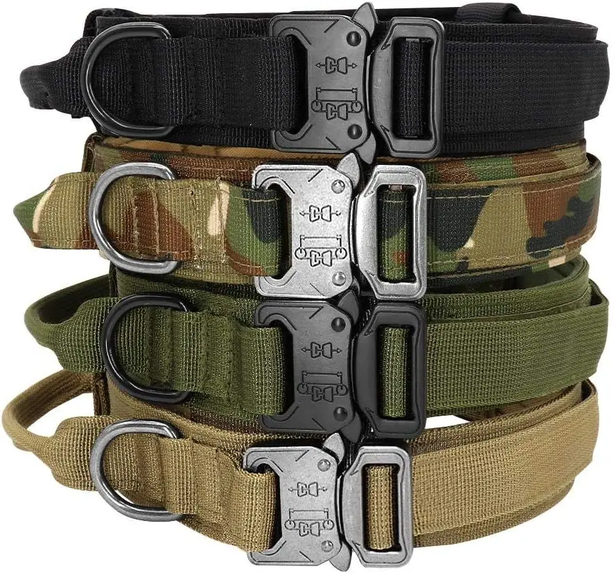 Duarable Military Tactical Dog Collar German Shepard Medium Large Dog Collars for Walking Training 1005009827283718