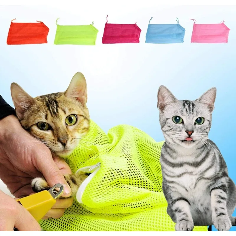 Cat Grooming Bag Mesh Wash Carrier for Bathing Nail Trimming Anti Scratching Restraint System 1005009827963864