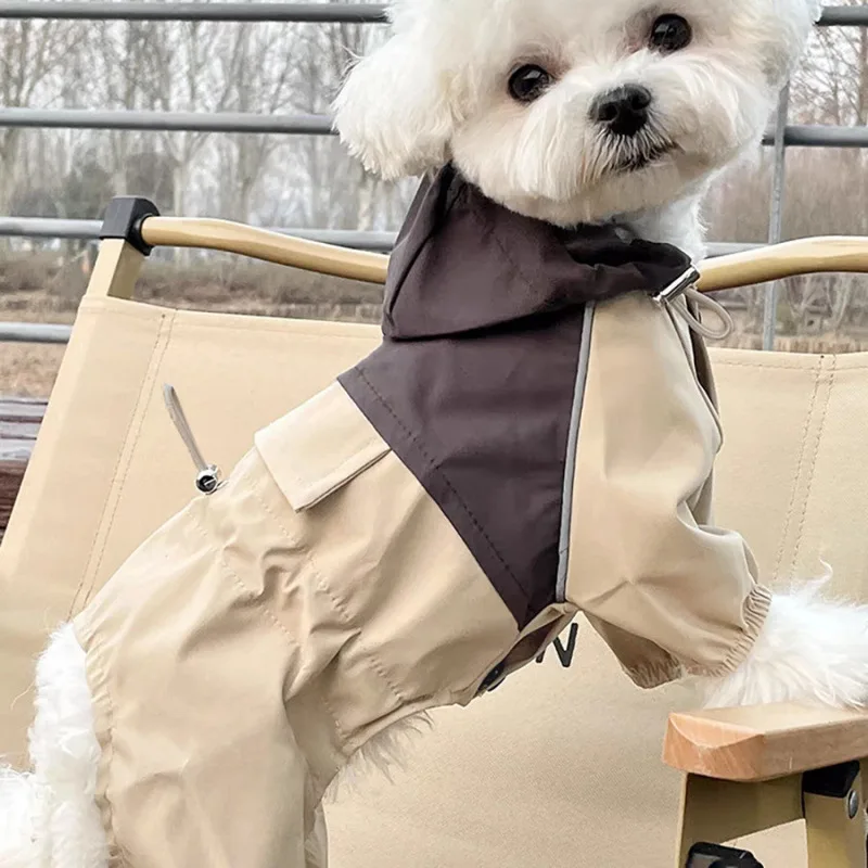 Pet Waterproof Raincoat Four-Legged Work Jacket Patchwork Windproof Cat Dog Coats Jackets Keep Warm 1005009839821234