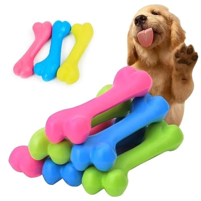 Pet Dog Puppy Cat Rubber Dental Teeth Chew Bone Play Training Fetch Fun Toys Hot For Small Dogs Dog 1005009844940247