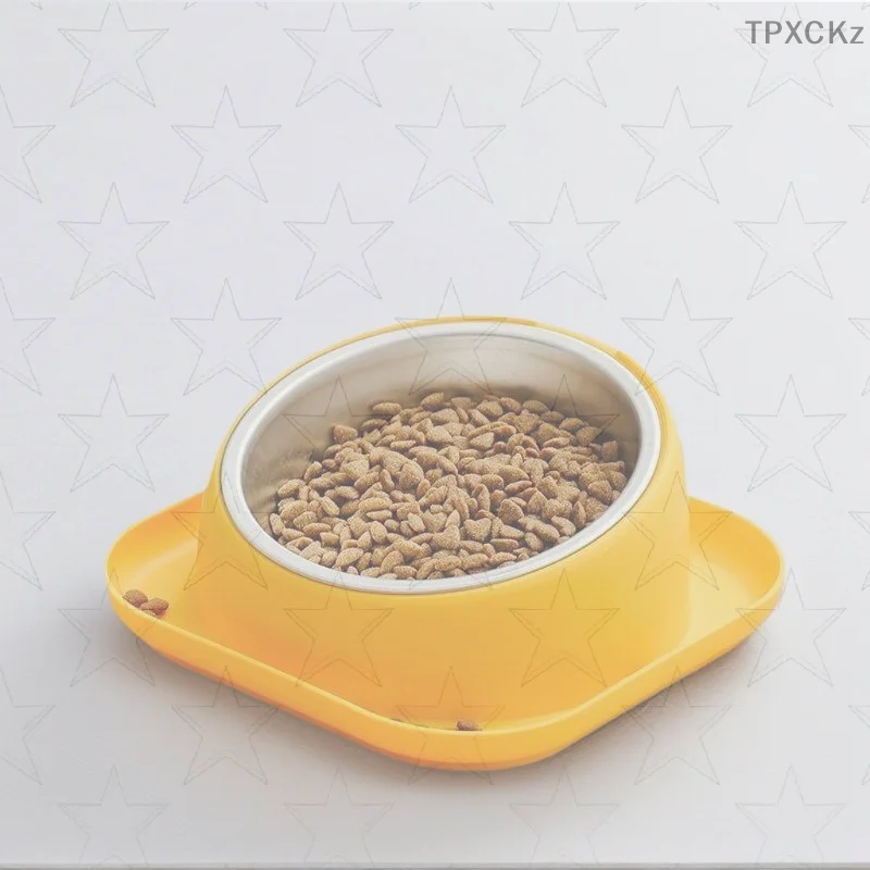 Pet Bowl Oblique Bowl Dog Food Basin Anti-knock Dog Bowl Protection Cervical Spine Stainless Steel 1005009845307195