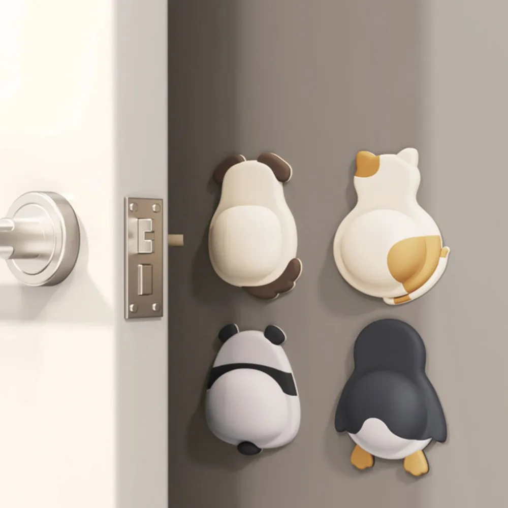 Pet Door Stopper 2/4PCS 3D Dog Cat Penguin Panda Anti Collision Self Adhesive Bumper for Furniture 1005009845355672