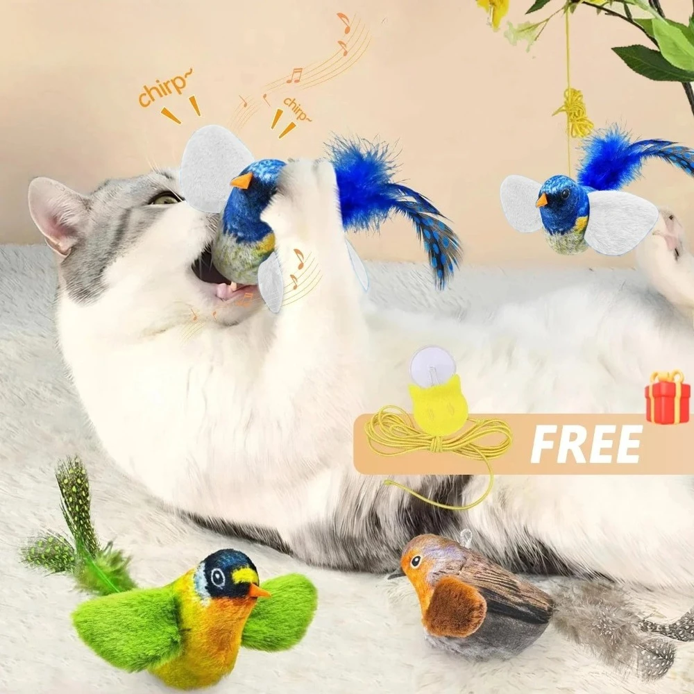Indoor Interactive Birds Toy for Cat Chasing Teasing Toy Sounding Catnip Cat Teaser Toy 1005009850399852