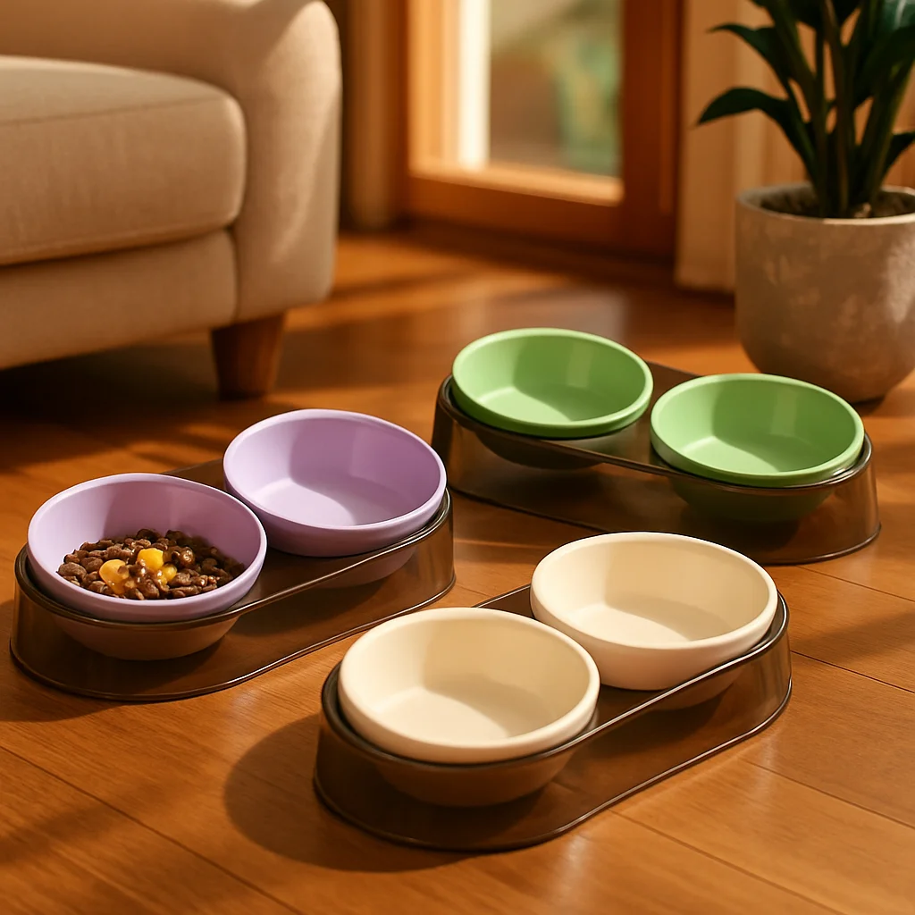 Durable Elevated Dual Bowl Feeder, Raised Pet Feeding Station with Non-Slip Stand 1005009857326971